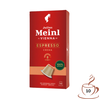 Julius Meinl Kaffeekapseln Espresso Crema 8, Nespresso-kompatibel, kompostierbar, 10 Stück